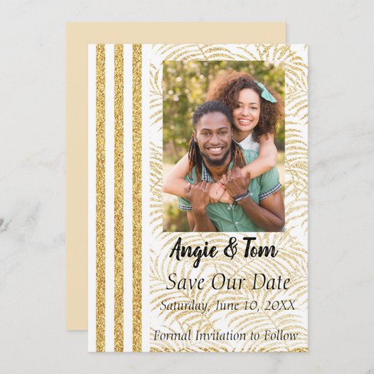 Save The Date Photo Palm tropical Enregistrer la date (Devant / Derrière)