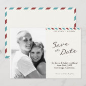 Save The Date Photo par courrier aérien Enregistrer la date de l (Devant / Derrière)