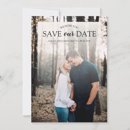 Save The Date Photo Personnalisable Enregistrer La Date (Devant)