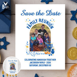 Save The Date Photo personnalisable HANOUKKA FAMILLE REUNION
