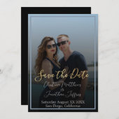 Save The Date Photo personnalisée avec mariage noir Enregistrer  (Devant / Derrière)