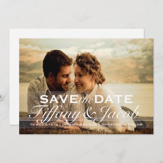 Save The Date Photo personnalisée Enregistrer la date de l'annon (Devant / Derrière)