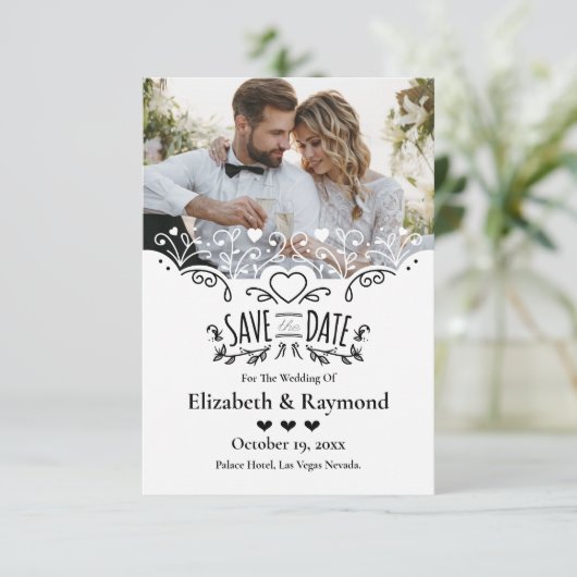 Save The Date Photo Personnalisée Mariage Enregistrer La Date In (Debout devant)