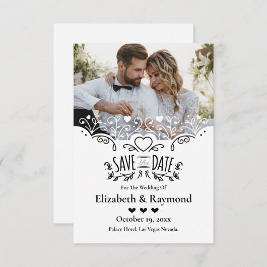 Save The Date Photo Personnalisée Mariage Enregistrer La Date In (Devant / Derrière)