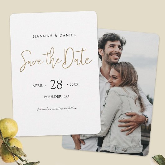 Save The Date Photo Personnalisée Simple Et Chic