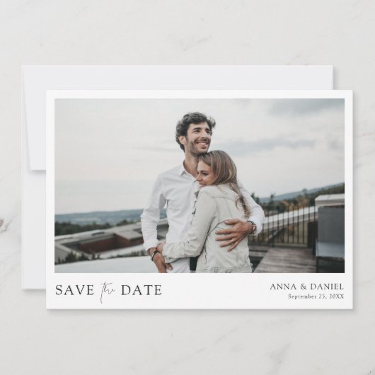 Save The Date Photo personnalisée simple et élégante Enregistrer (Devant)