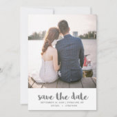 Save The Date Photo Pois gris et blanc simple (Devant)
