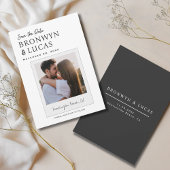 Save The Date Photo Polaroïd Noir et Blanc Rustique Moderne