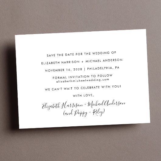 Save The Date Photo pour animaux de compagnie moderne Enregistre