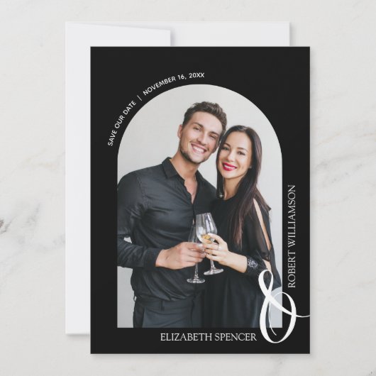 Save The Date Photo QR Code Mariage noir (Devant)