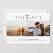 Save The Date Photo QR de code moderne modifiable noir blanc (Devant)