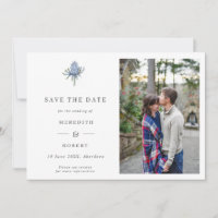Photo QR simple Mariage de chardon d'aquarelle ble