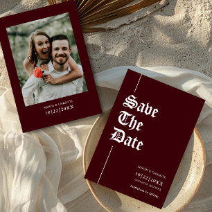 Save The Date Photo Rétro Vintage Mariage Bourgogne