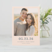 Save The Date Photo Romantique Beige Chaud (Debout devant)