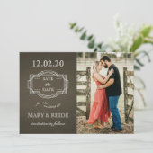 Save The Date Photo romantique rustique Sauvez la date (Debout devant)