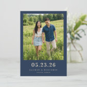 Save The Date Photo romantique vert joyeux (Debout devant)