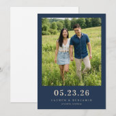 Save The Date Photo romantique vert joyeux (Devant / Derrière)