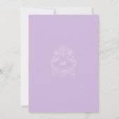 Save The Date Photo romantique victorien pastel violet Régence (Dos)