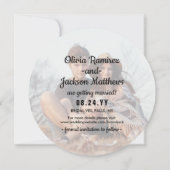 Save The Date Photo ronde unique Mariage noir et blanc moderne (Dos)