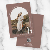 Save The Date Photo Rose de code QR Taupe Mariage
