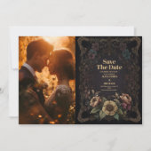 Save The Date Photo Royal Victorian Gothic Floral Mariage (Devant)