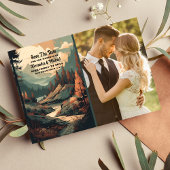 Save The Date Photo Rustic Mountain Forest Mariage À feuillage p