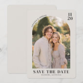 Save The Date Photo Rustique Beige Chaud (Devant / Derrière)