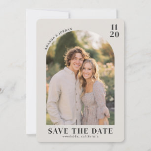 Save The Date Photo Rustique Beige Chaud