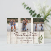 Save The Date Photo Rustique Chic Moderne Simple Mariage (Debout devant)