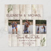 Save The Date Photo Rustique Chic Moderne Simple Mariage (Devant / Derrière)