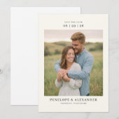 Save The Date Photo rustique crème serein (Devant / Derrière)