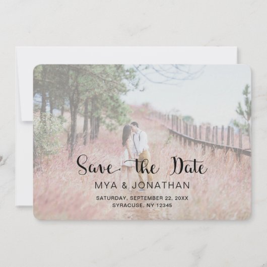 Save The Date Photo rustique Enregistrer la date avec une superp (Devant)