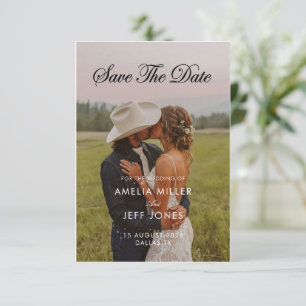 Save The Date photo rustique minimal simple moderne cowboy enreg