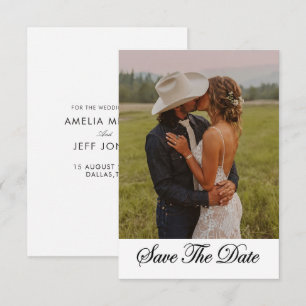 Save The Date photo rustique minimal simple moderne élégant sauv