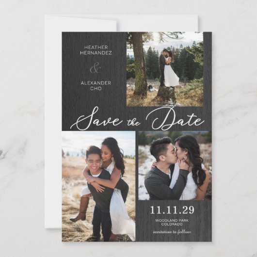 Save The Date Photo Rustique Moody (Devant)