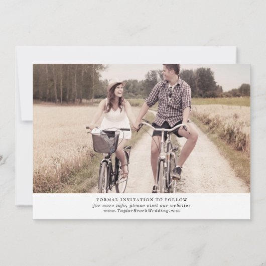 Save The Date Photo Rustique Script Enregistrer La Date (Dos)