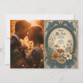 Save The Date Photo Sage Green Art Nouveau Alphonse Mucha Weddin (Devant)