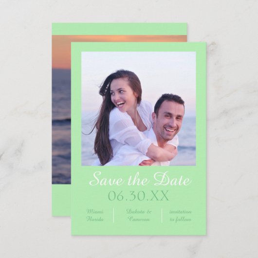 Save The Date Photo Seafoam Vertical - 3x5 Enregistrer la date (Devant / Derrière)