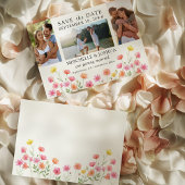 Save The Date Photo Set Pink Orange Floral Wedding