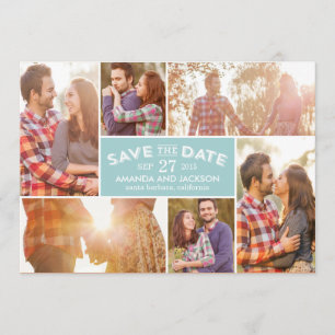 Save The Date Photo Showcase Enregistrer La Date - Bleu