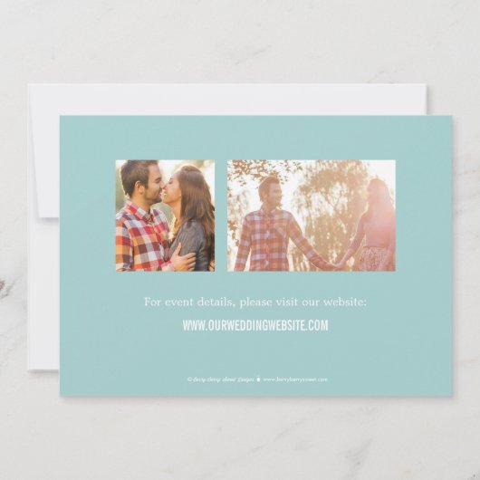 Save The Date Photo Showcase Enregistrer La Date - Bleu (Dos)