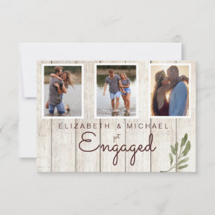 Save The Date Photo Simple Bois Rustique Fiançailles moderne