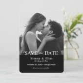 Save The Date Photo simple cravate noire noire  (Debout devant)