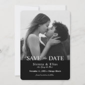 Save The Date Photo simple cravate noire noire  (Devant)