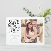 Save The Date Photo simple de typographie occidentale (Debout devant)