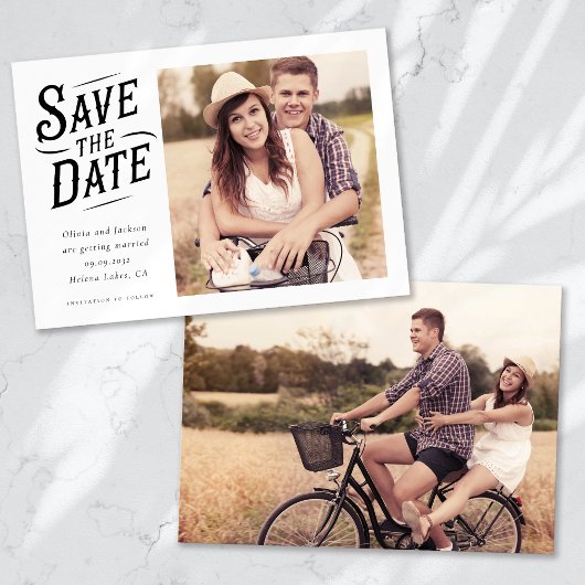 Save The Date Photo simple de typographie occidentale