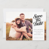 Save The Date Photo simple de typographie rétro (Devant)