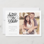 Save The Date Photo simple de typographie rétro (Devant)