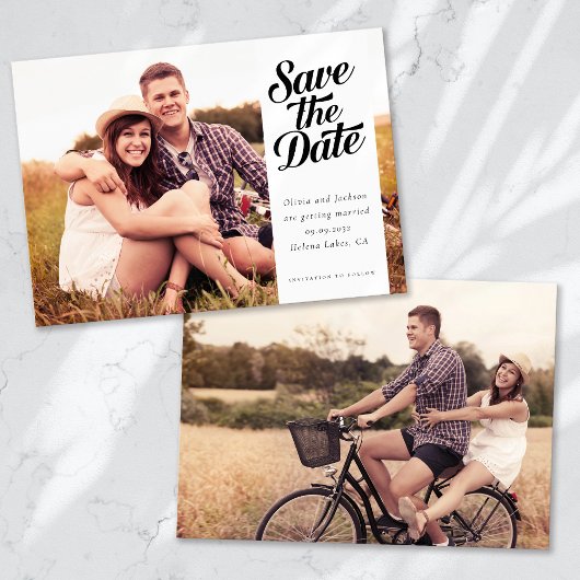 Save The Date Photo simple de typographie rétro