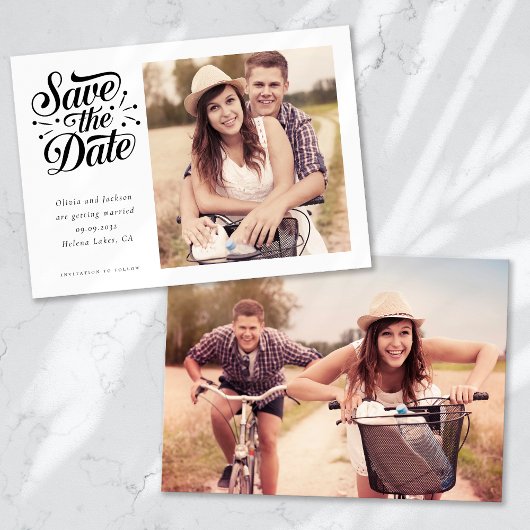 Save The Date Photo simple de typographie rétro